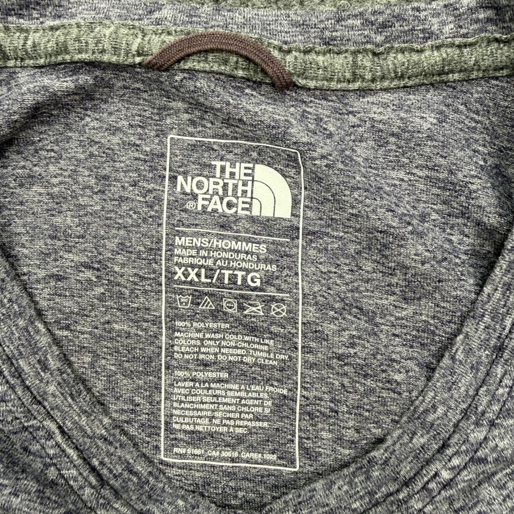 The North Face Mens XXL Bluish Grey Heathered Short Sleeve Active T-Shirt - Picture 3 of 8